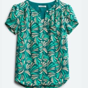 41 Hawthorn Teal and Cream Blouse NWOT never worn Stitch Fix